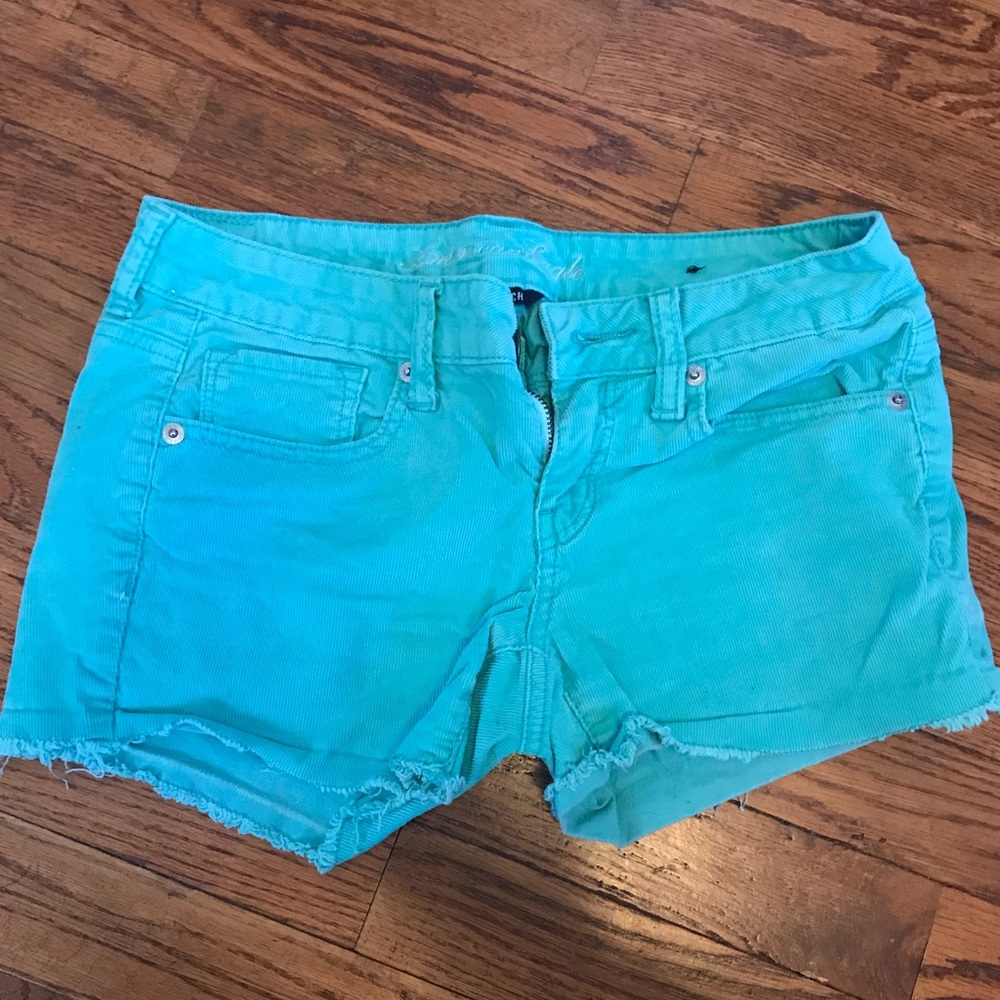 Corduroy turquoise shorts